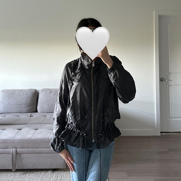 LIKE NEW! FREE PEOPLE! DARK GRAY LIGHT WINDBREAKER ZIP UP JACKET! - Picture 2 of 6